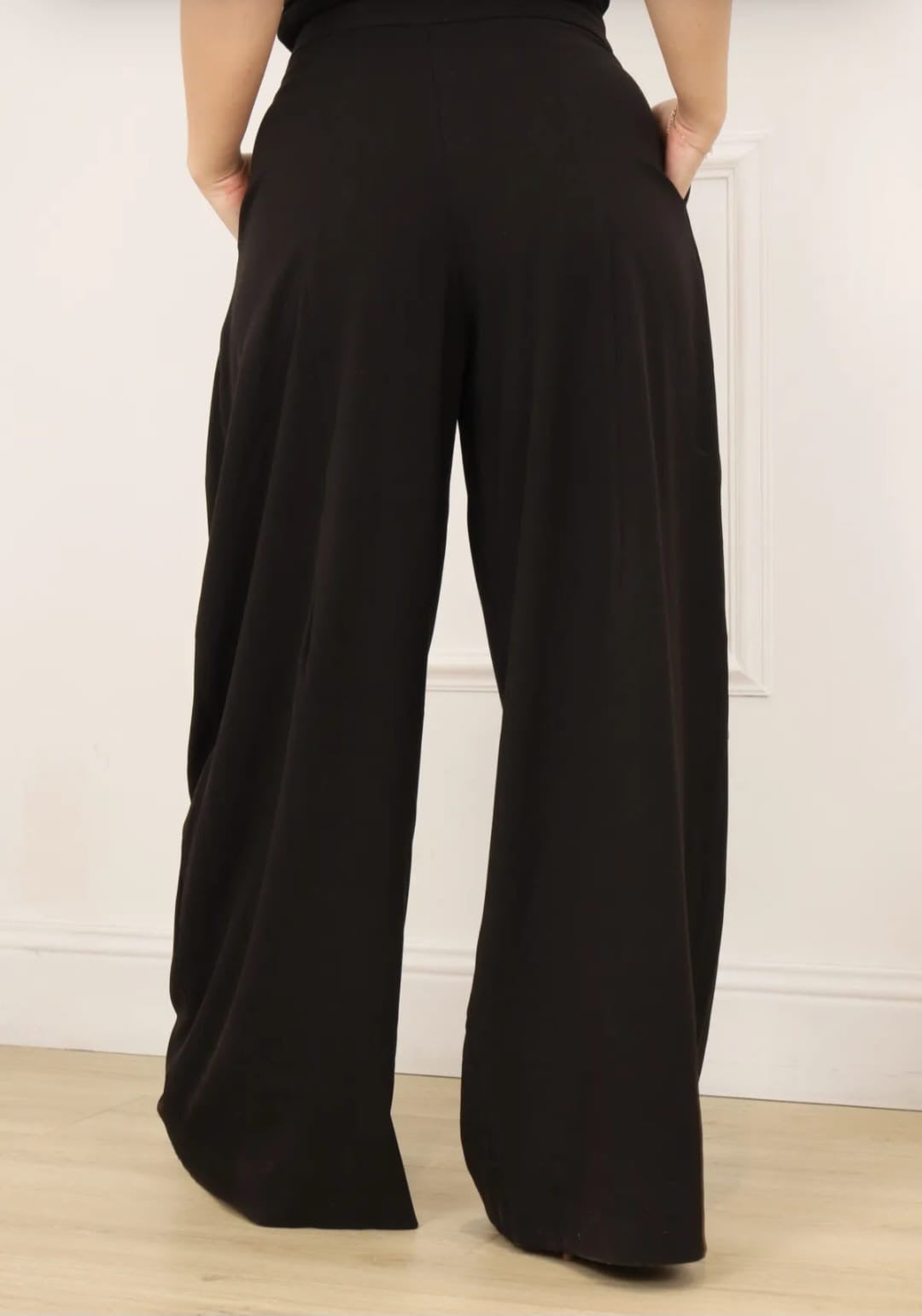Pantalon Palazzo Noir - Jambes Larges Taille Haute
