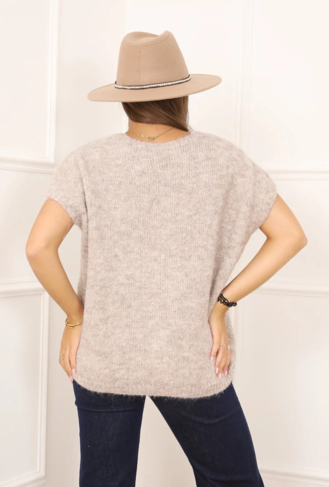 Gilet manches courtes en maille