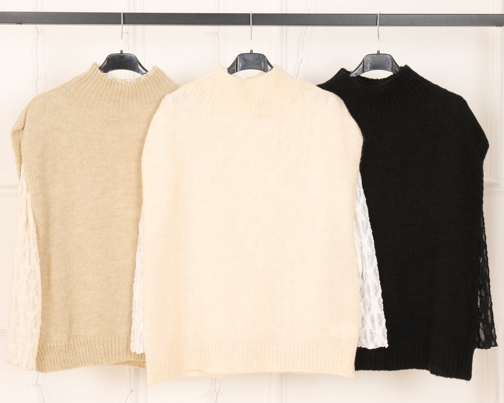 Pull Sans Manches Beige