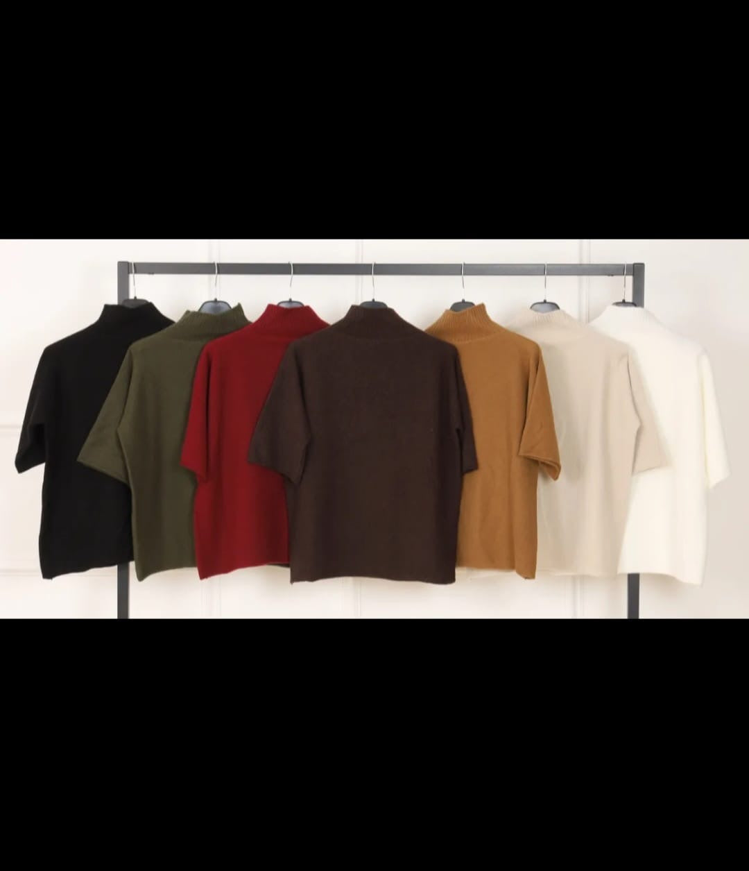 Pull Col Roulé Manches Courtes