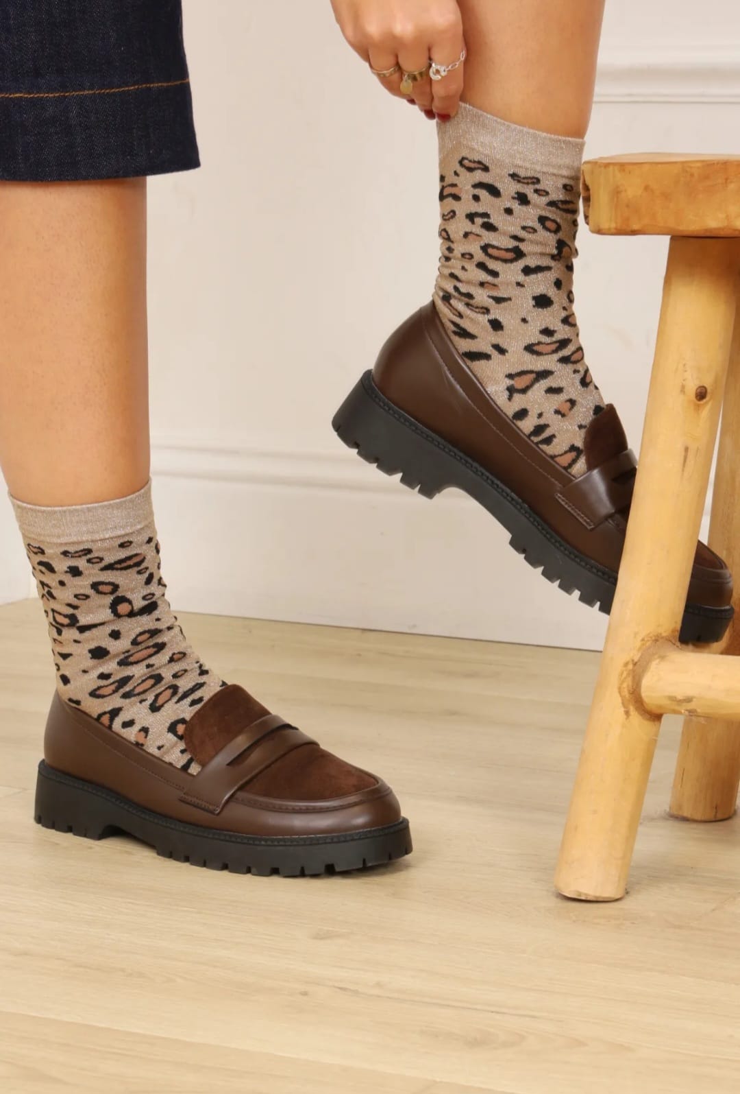 Chaussettes Léopard Brillantes - Art et Tradition