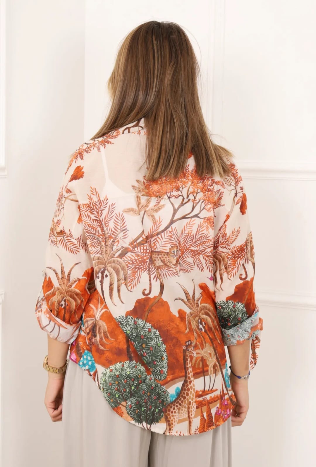 Chemise 100% Coton Made in Italy Imprimée Safari - Art et Tradition