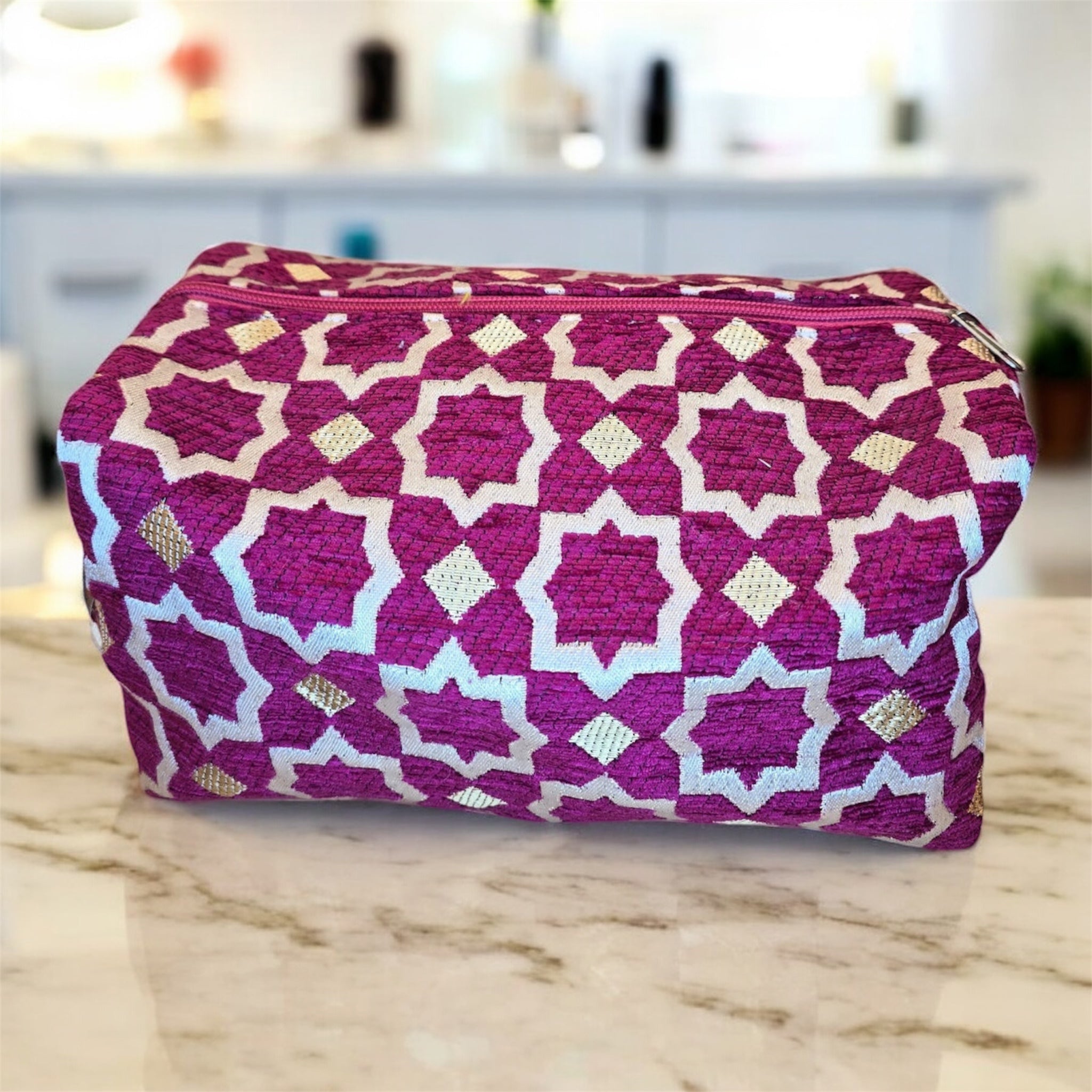 Trousse de Toilette Artisanale Marocaine - 27x14x14cm - Art et Tradition